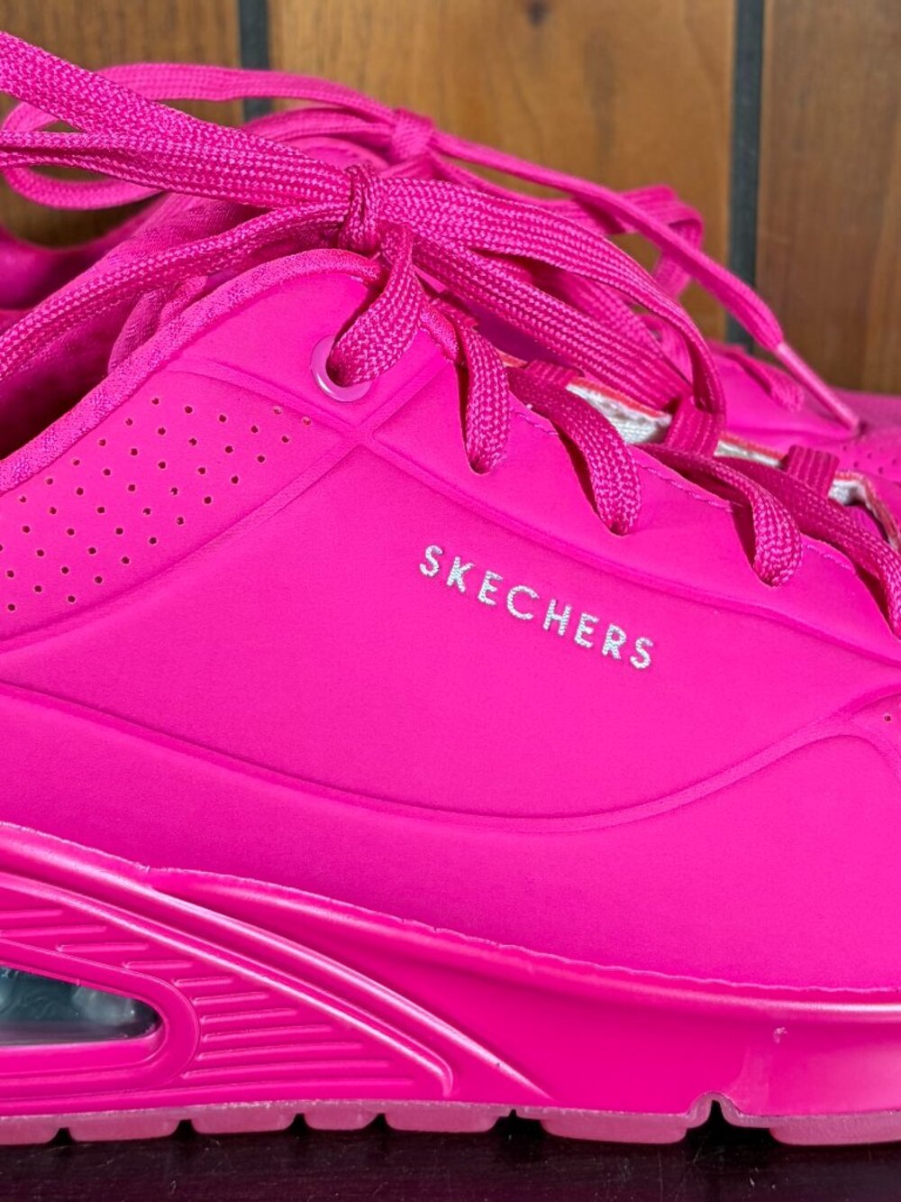 Skechers Womens Street Uno Stand on Air Hot Pink Night Shades Sneakers Sz 10